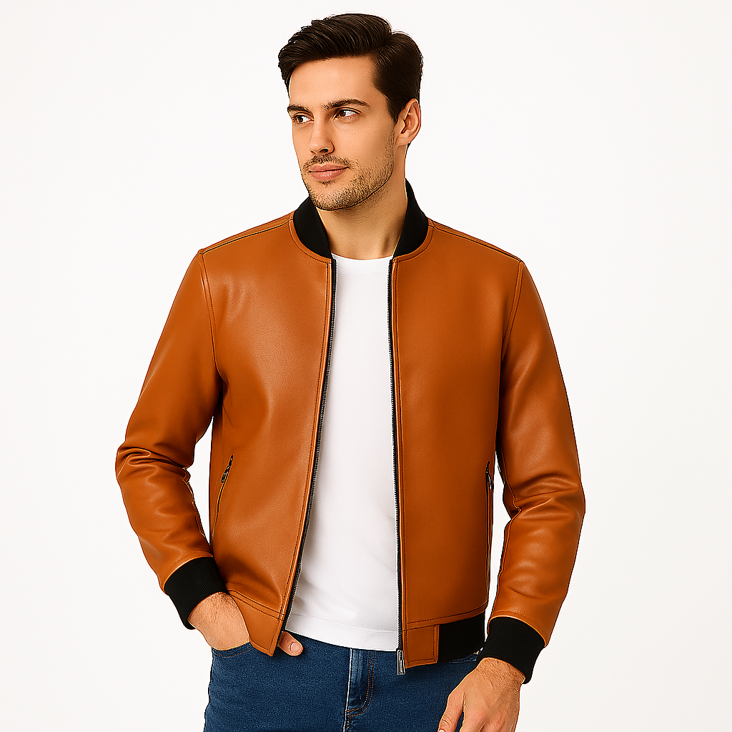 Dalvyn | Men’s Black PU Biker Jacket