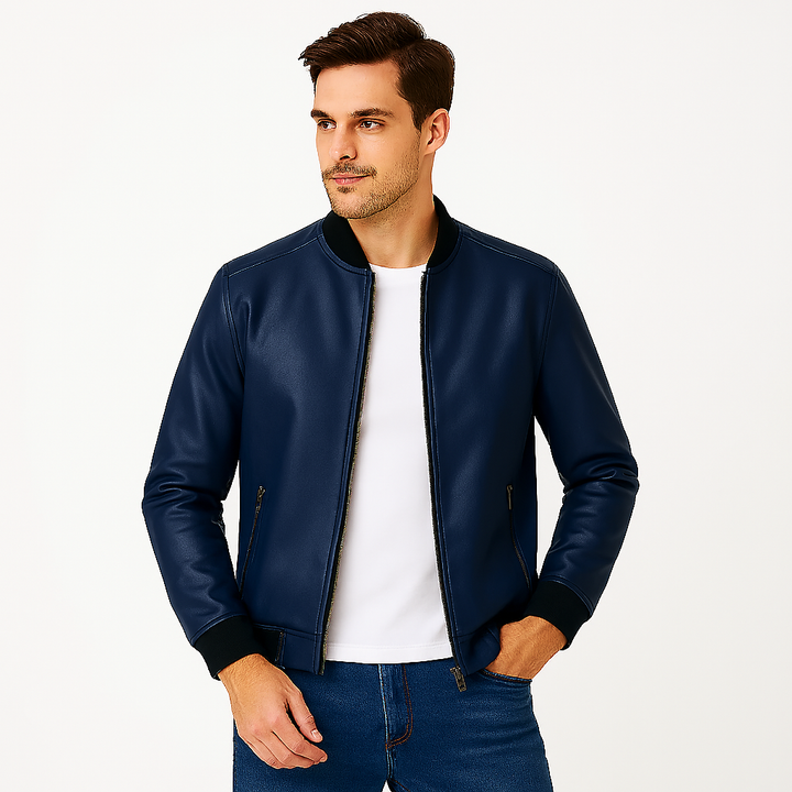 Dalvyn | Men’s Black PU Biker Jacket