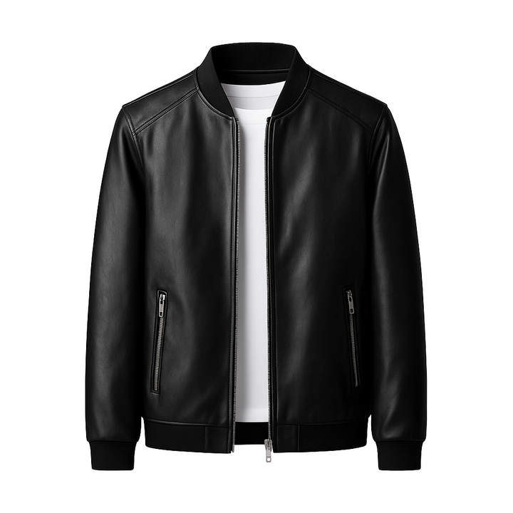 Dalvyn | Men’s Black PU Biker Jacket