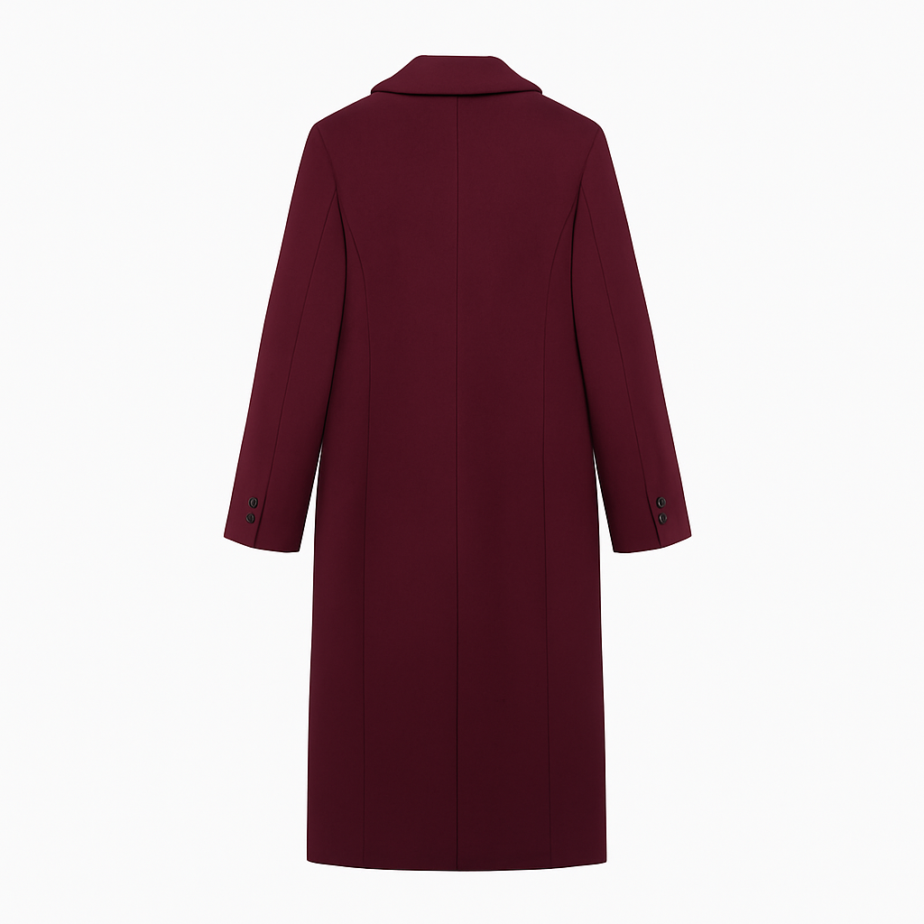 Dalvyn | Burgundy Wool Blend Peacoat