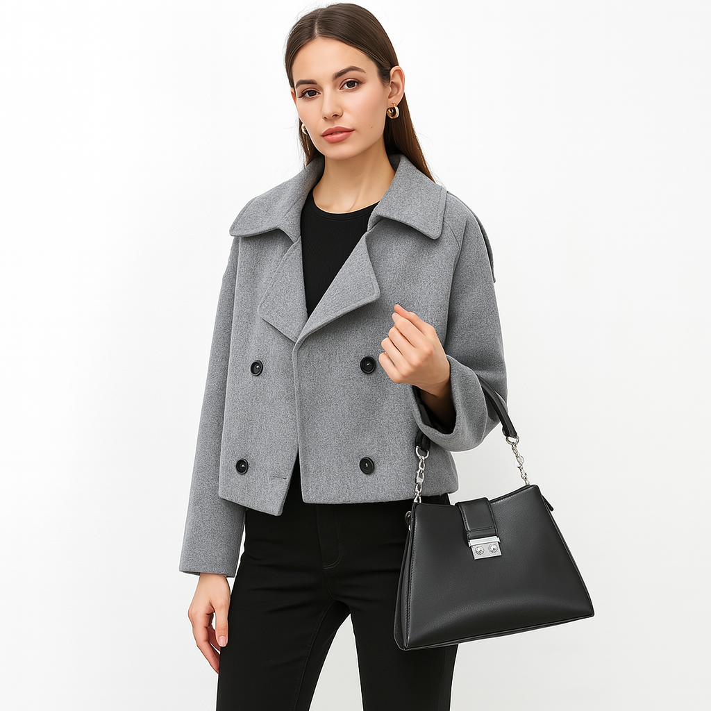 Dalvyn | Wool Blend Cropped Peacoat