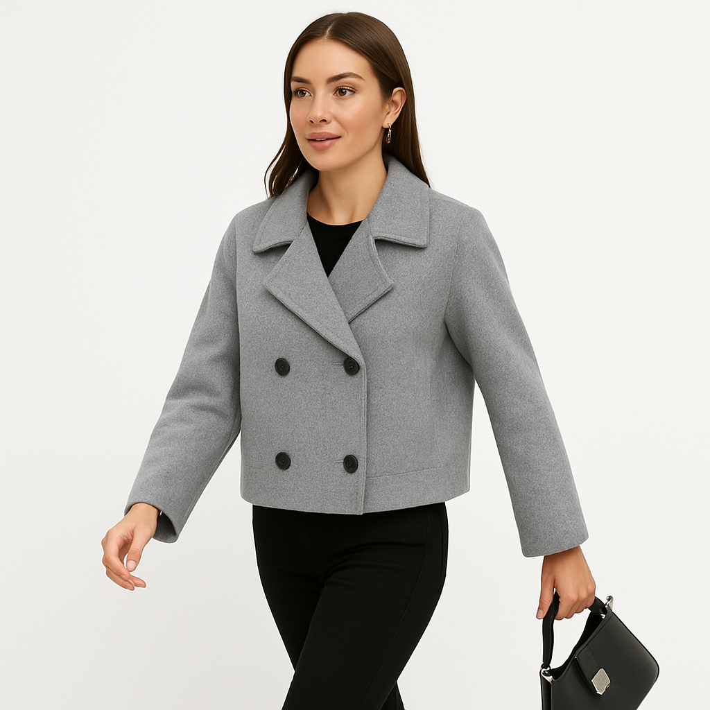 Dalvyn | Wool Blend Cropped Peacoat