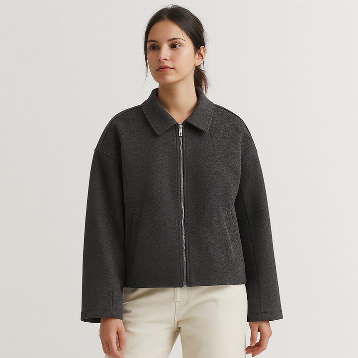Dalvyn | Zip-Up Woolen Coat