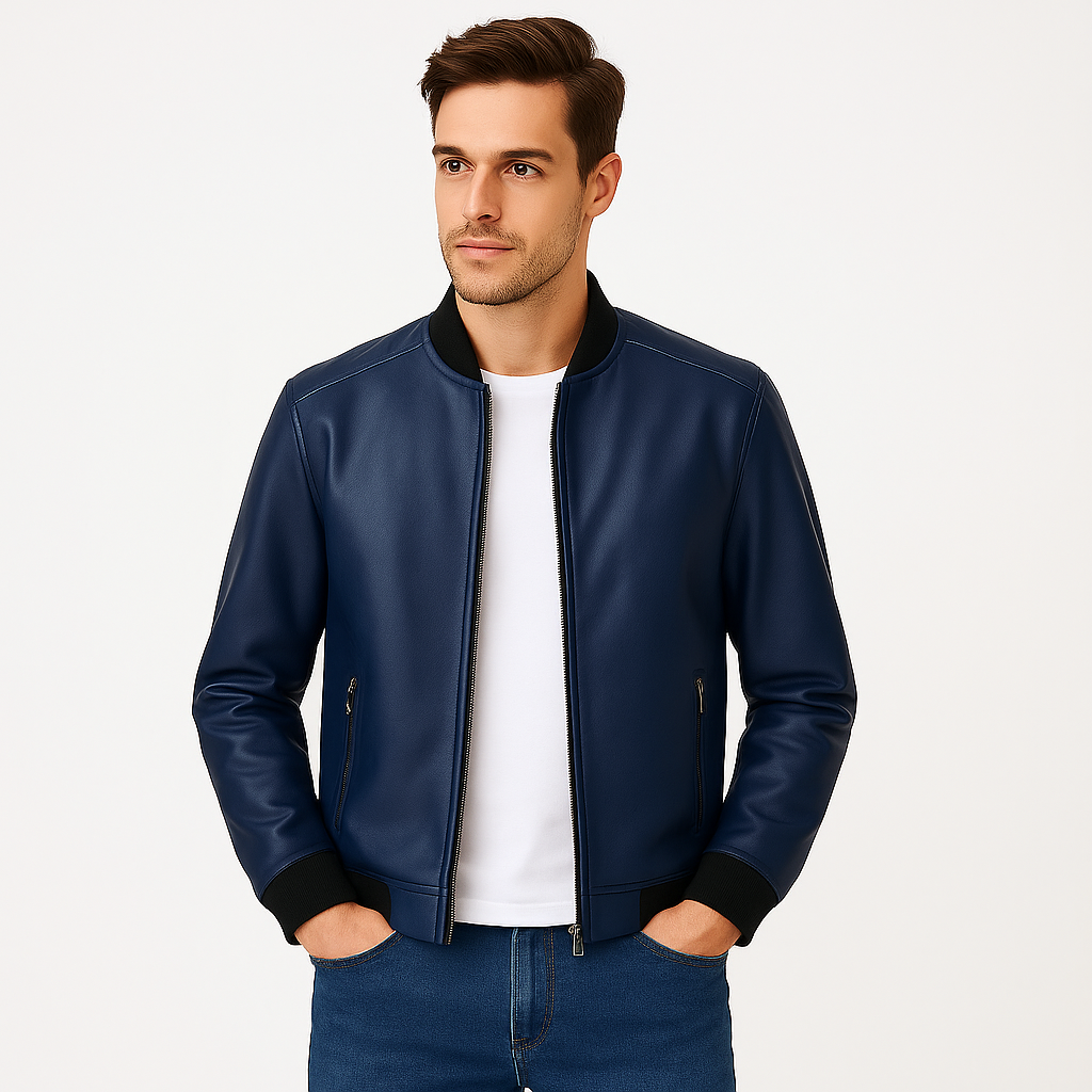 Dalvyn | Men’s Black PU Biker Jacket