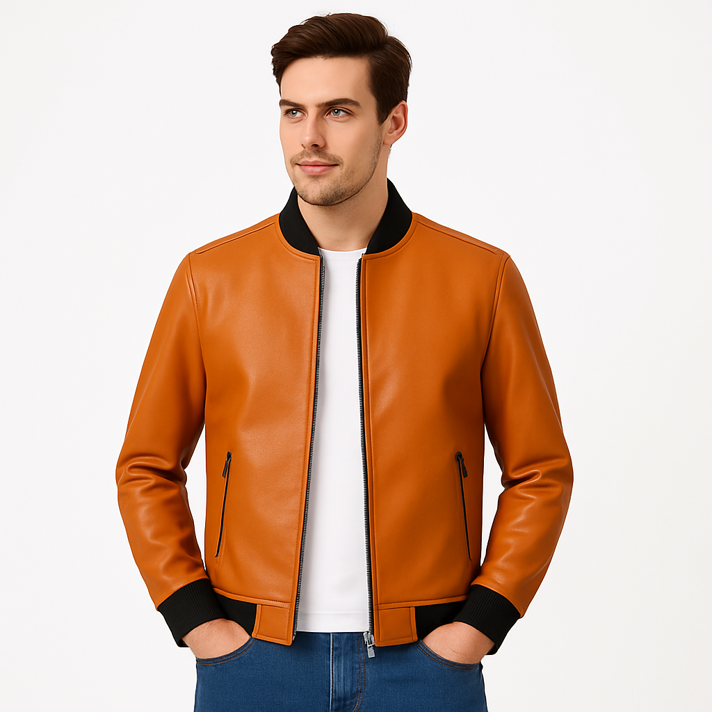 Dalvyn | Men’s Black PU Biker Jacket