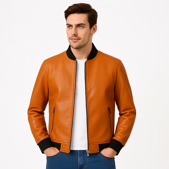 Dalvyn | Men’s Black PU Biker Jacket