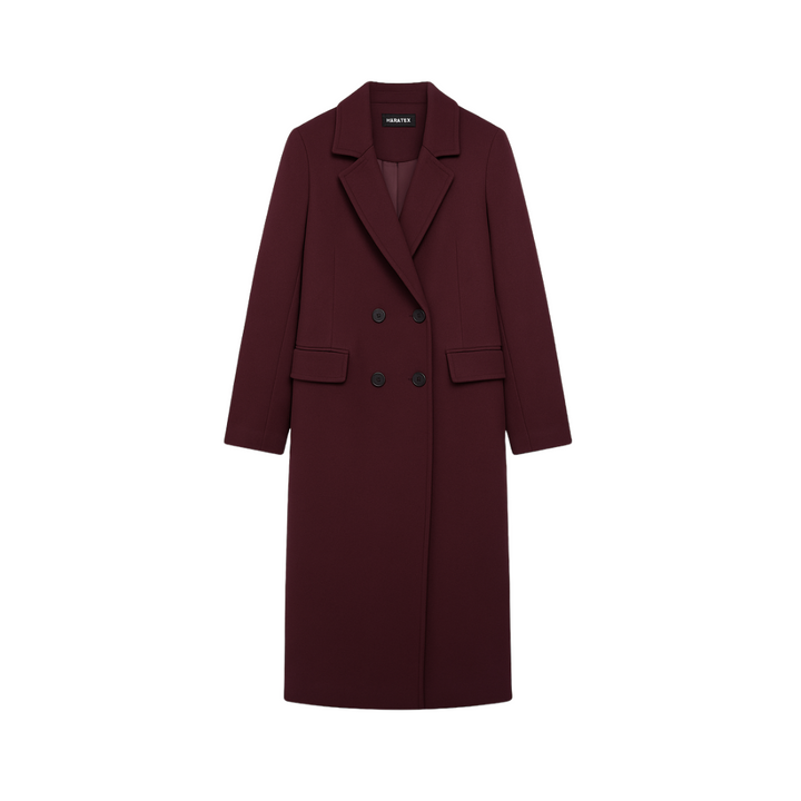 Dalvyn | Burgundy Wool Blend Peacoat
