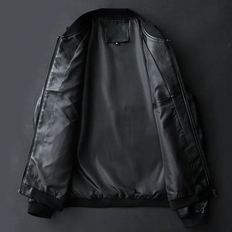 Dalvyn | Men’s Black PU Biker Jacket