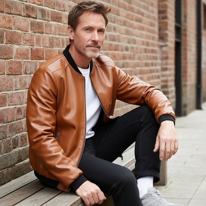 Dalvyn | Men’s Black PU Biker Jacket