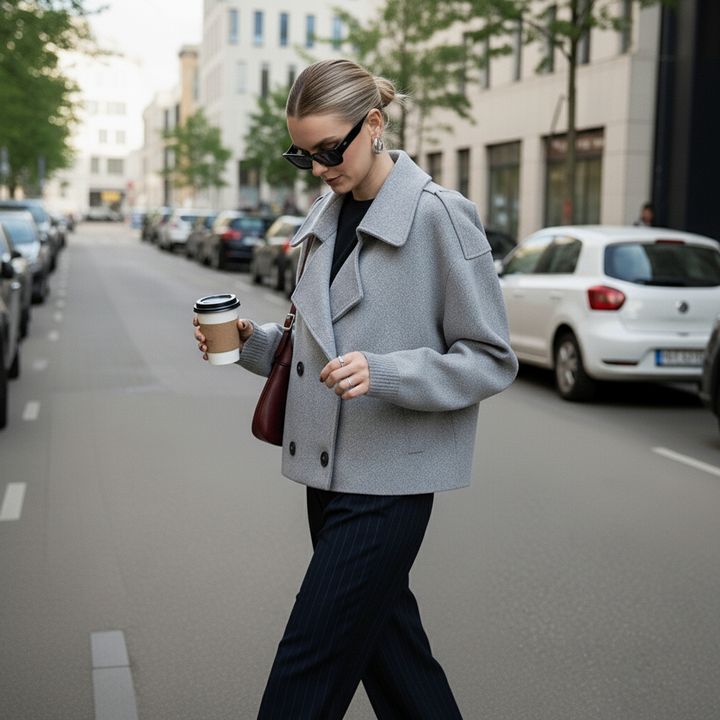 Dalvyn | Wool Blend Cropped Peacoat