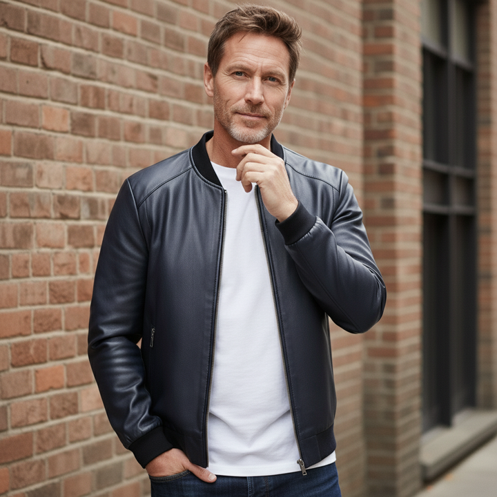 Dalvyn | Men’s Black PU Biker Jacket