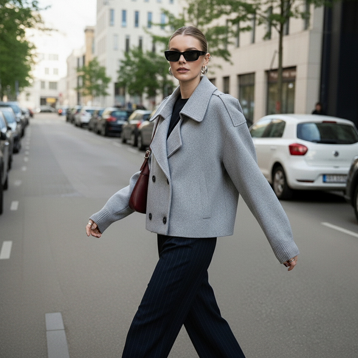 Dalvyn | Wool Blend Cropped Peacoat