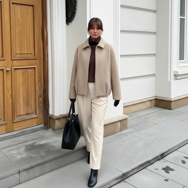 Dalvyn | Wool Blend Cropped Peacoat