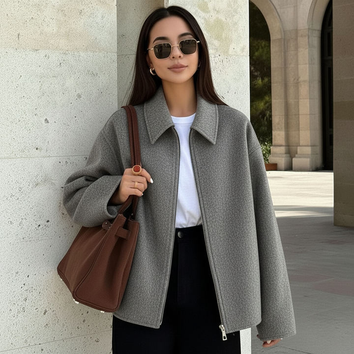 Dalvyn | Zip-Up Woolen Coat