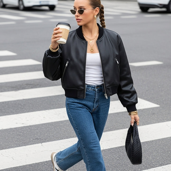 Dalvyn | Faux Leather Biker Jacket