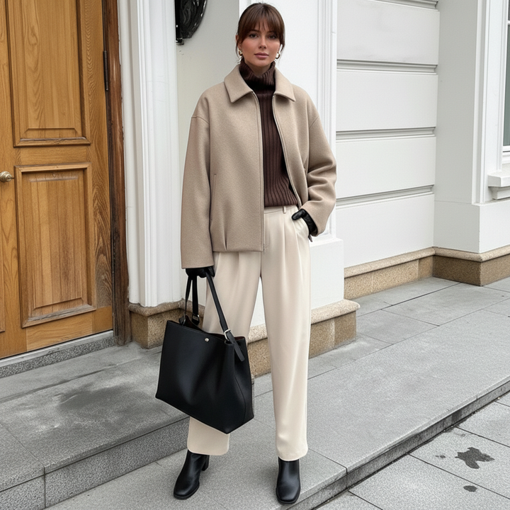 Dalvyn | Wool Blend Cropped Peacoat