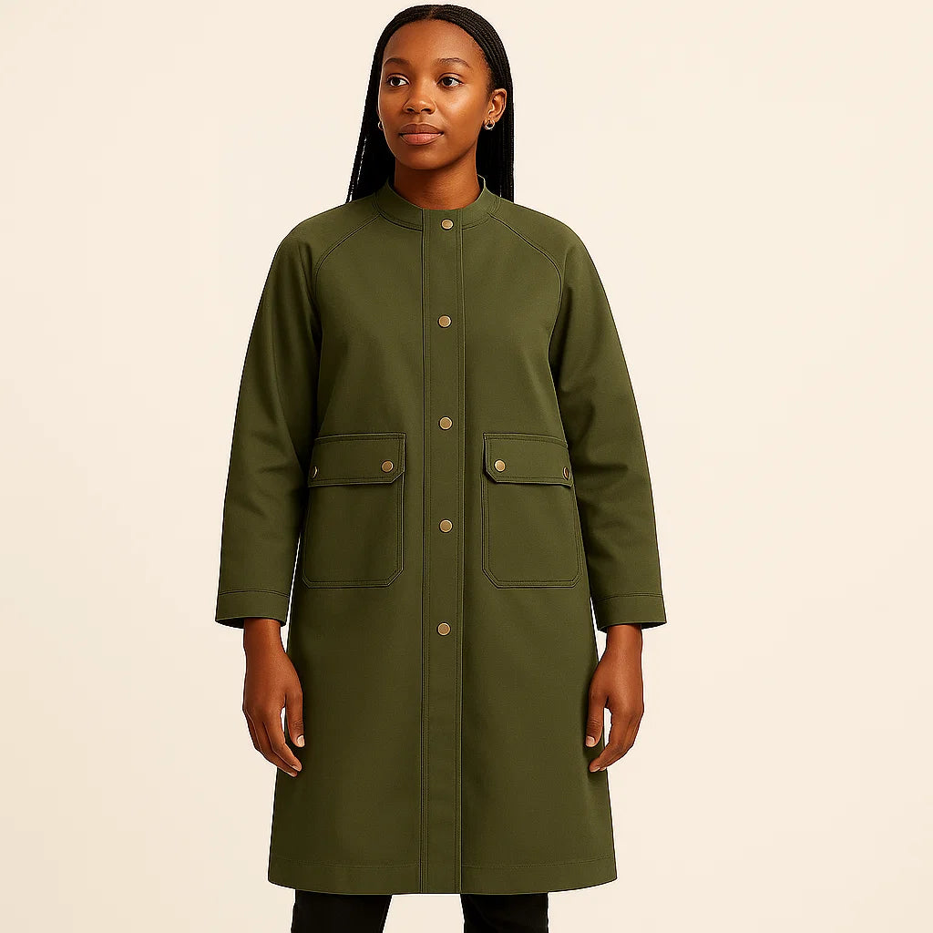 Dalvyn | Retro Olive Trench Coat