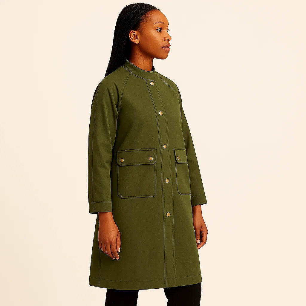 Dalvyn | Retro Olive Trench Coat