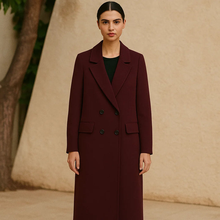 Dalvyn | Burgundy Wool Blend Peacoat