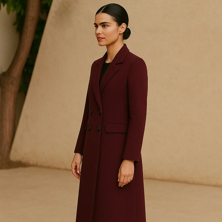 Dalvyn | Burgundy Wool Blend Peacoat