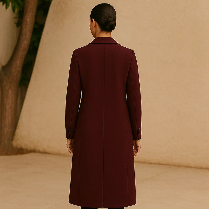 Dalvyn | Burgundy Wool Blend Peacoat