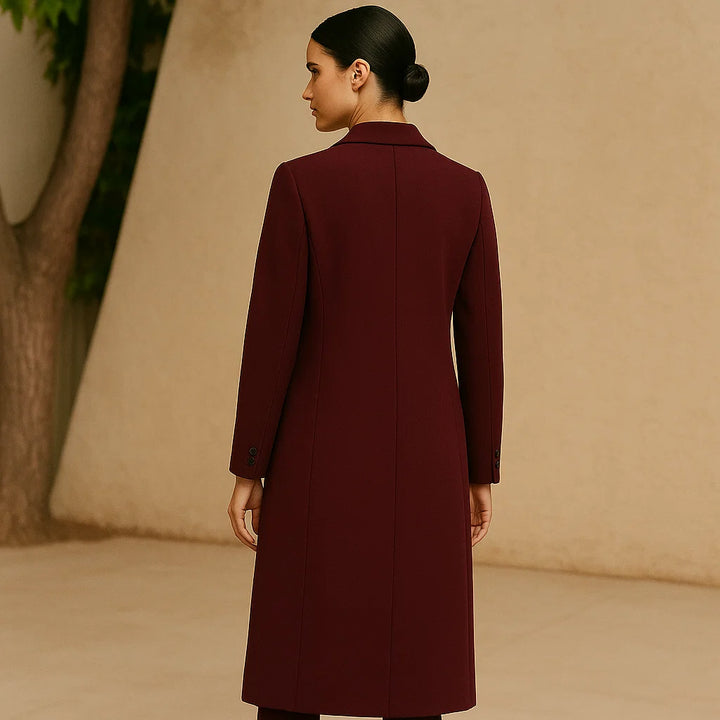 Dalvyn | Burgundy Wool Blend Peacoat